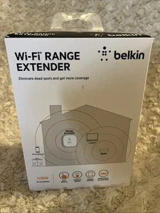 BNIB Belkin Wi-Fi Range Extender N300 up to 300Mbps Ver 1000uk - Afbeelding 1 van 2