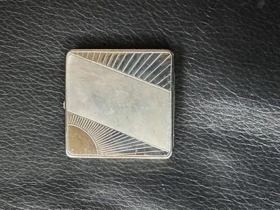 Vintage Art Deco “DAWN” Compact Powder Case – British Made – Silver Tone Metal - Image 1 of 4