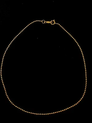 "Pulsera tobillera con cuentas de oro rosa macizo de 14 k 9-3/4"" 1,18 gramos MA Michael Anthony" Foto 1 de 4