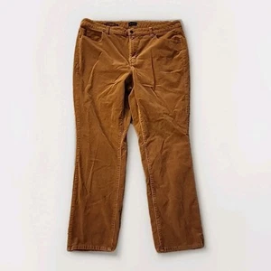 Talbots Womens Corduroy Straight Leg Pants Size 16W Brown JO3069 - Picture 1 of 7