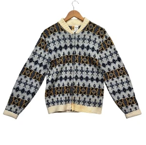 Vintage Penneys Towncraft Schurwolle Pullover Cardigan Reißverschluss Talon 50er 60er Gr. S - Bild 1 von 6