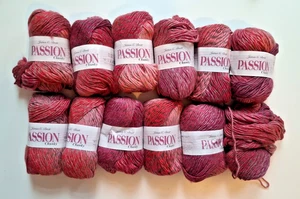 James C Brett PASSION CHUNKY Yarn 12x100g Balls Shade P6 Variegated Mix 30% Wool - Picture 1 of 7