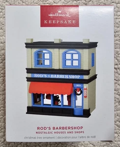 2024 Hallmark Andenken nostalgische Häuser und Geschäfte: Rod's Barbershop Ornament - Bild 1 von 3