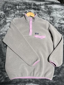 Patagonia Synchilla Snap-T Fleece Pullover 51884 Gray Girls Medium XXL 16-18 - Picture 1 of 14
