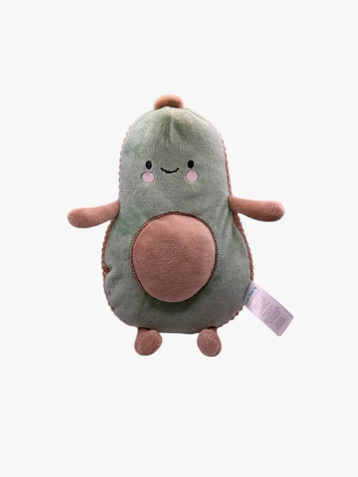 Carters Just One You Avocado Plush 10” Stuffed Baby Toy Green Brown Corduroy - Image 1 of 3