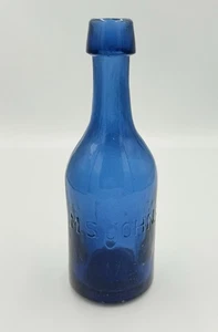 Rare Antique Cobalt Blue MS JOHNS Pittsburg, PA IRON PONTIL Soda Bottle - Picture 1 of 12