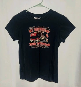 Women's Tshirt S My Boyfriend Can Can Beat Up Your Boyfriend A03 - Picture 1 of 4