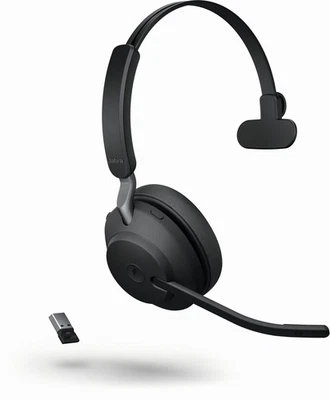 JABRA Evolve2 65 monaural MS USB-A Bluetooth LS Headset Schwarz On-Ear LEDs A2DP - Bild 1 von 4
