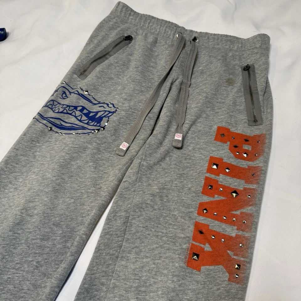 Vintage Y2K Pink Victoria Secret Gray Sweat Pants Collegiate Collection XS RARE - Image 1 of 4