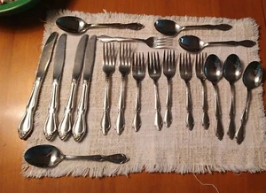 Oneida Berkeley Square Delightful 24-teiliges Service/Set Edelstahl Besteck Hervorragend - Bild 1 von 11