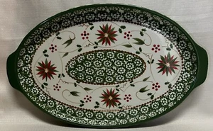 E5433 Temptations By Tara Old World Christmas Oval platter tray Dish EXCELLENT - Picture 1 of 4