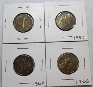 Austria Coin 1 Schilling Edelweiss Republik Osterreich (2)1959, (1) 1960 & 1965 - Picture 1 of 12
