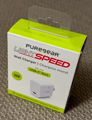 Pure-Gear 63546PG LightSpeed 20W Single USB-C PD Wall Charger White (NEW SEALED) - Image 1 of 4