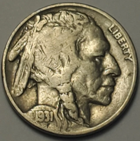 #4 nicer "Fine++" low mintage 1931 S Buffalo Head Nickel Cover