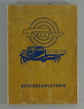 Betriebsanleitung Tempo Dreirad Hanseat, Vidal & Sohn von 11/1951