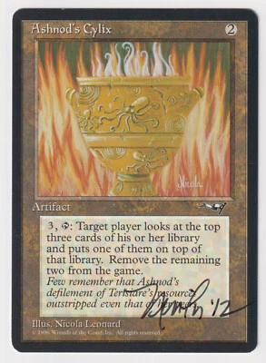 Signed Ashnod's Cylix Proof LP Alliances Artist Nicola Leonard MTG Magic AP Rare - Image 1 of 2