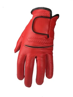 EAGLE EYE ****New**** Mens Red ALL Leather Cabretta Golf Gloves (Left Hand)