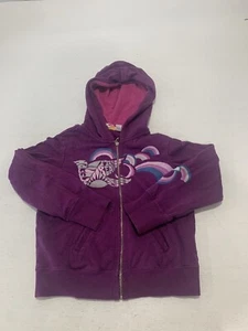 roxy youth girls long sleeve hooded sweater Purple Blue Gray Size Medium - Picture 1 of 7