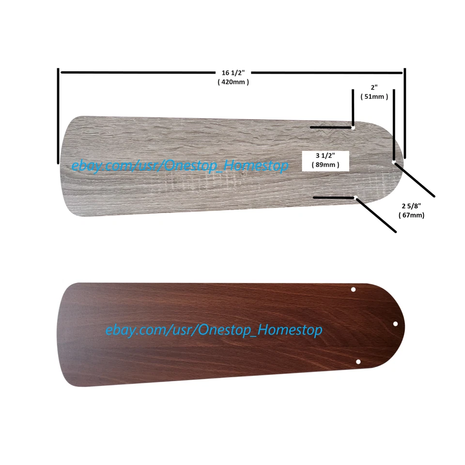 Aspas de ventilador de techo reversibles oscuras de 5-42", interior/exterior, repuesto, NUEVO Foto 1 de 4