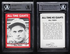 1980 TCMA All Time New York Giants Bill Terry BAS Certified BGS Encased Auto HOF