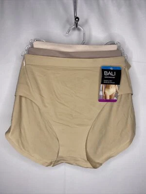 NWT BALI 3 PK COMFORT REV EASYLITE MULTI-COLOR  HIPSTER #DFESP3 PANTIES SZ 2XL/9 - Image 1 of 3