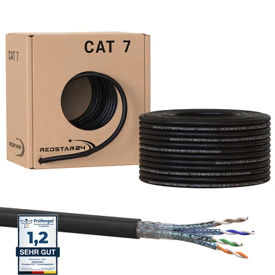 Cat 7 Verlegekabel Erdkabel Netzwerkkabel Installationskabel Outdoor UV Außen - Bild 1 von 4