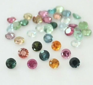 Natural Tourmaline Multi Color 2mm to 9mm Round Cut Loose gemstone AA Quality - Picture 1 of 16