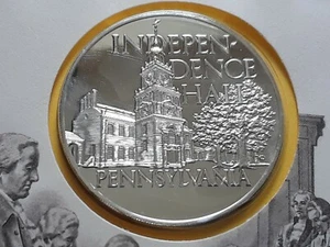 1972 Franklin Mint, proof silver medal PENNSYLVANIA - INSEPENDENCE HALL - Picture 1 of 4