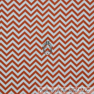 Edredón de algodón BonEful tela FQ óxido naranja blanco Chevron otoño vacaciones de colección rayas Foto 1 de 4