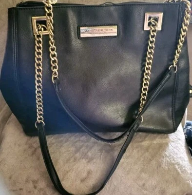 Marc New York Andrew Marc Faux Leather Black Shoulder Handbag See Pics For Flaws - Image 1 of 4