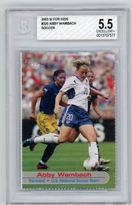2003 SPORTS ILLUSTRATED SI S.I. FOR KIDS ABBY WAMBACH ROOKIE CARD RC USA BGS 5.5