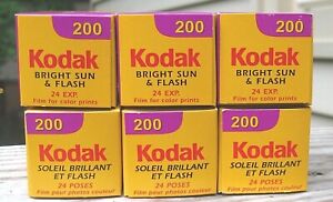 Lot of Six Rolls Kodak 200 Color Print Film Expire Date 07/2006