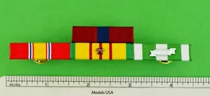 Marine Corps Vietnamkrieg Dienst 4 Bandleiste, gutes Verhalten, 1 Kampagnenstern - Bild 1 von 2