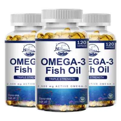 NATURE'S LIVE Omega 3 Fischöl - 360 Kapseln - 3600mg Hochdosiert - Herzgesundheit - Blutdruck