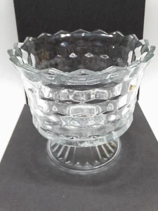 Indiana Glass Colony Whitehall American Cubist Heavy Glass Footed Compote Dish - Picture 1 of 9