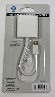 ONN ONA17AV052 Mini DisplayPort to VGA Adapter Mini DP to VGA Display [BIN A1] - Image 1 of 2