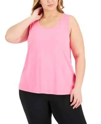 ID Ideology Plus Size Solid Essentials Crewneck Tank Top Women's 1X Molten Pink - Image 1 of 4