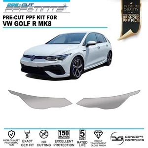 Headlight Stone Chip Guard Paint Protection Film PPF For Volkswagen Golf MK8 - Picture 1 of 3