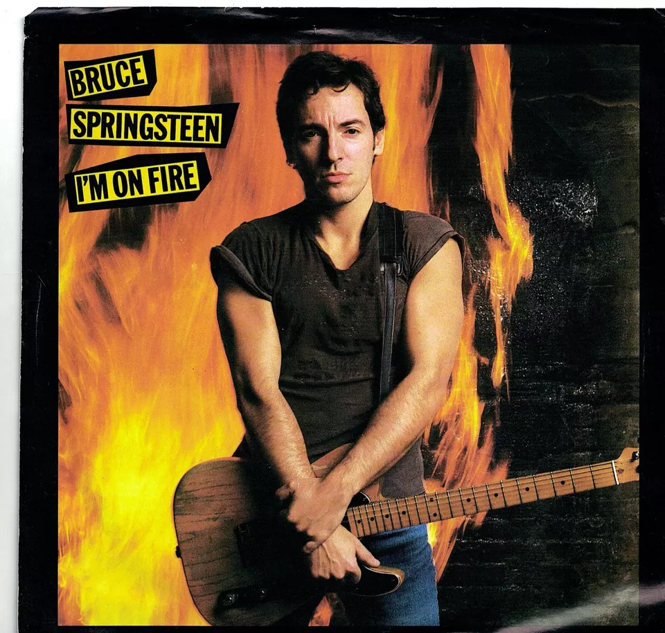 CANADA NM ROCK 1985 PICT SLEEVE 45 RPM BRUCE SPRINGSTEEN : I'M ON FIRE + JOHNNY - Image 1 of 1