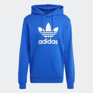 Adidas Originals Trefoil Hoodie Semi Lucid Blue/White Men's BNWT - Picture 1 of 8