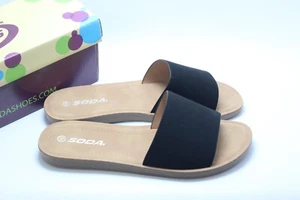 Soda Women's Black Slip-On Fashion Casual sandals Size 10 US - Style No Efron - Picture 1 of 8