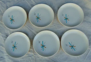 Salem China North Star "Atomic Starburst" 6 Brotteller, exc. cd.,kostenloser Versand - Bild 1 von 14