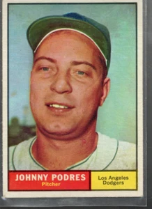 A0219- 1961 Topps #109 Johnny Podres - NM-MT (NAHEZU NEU-MINT) - Bild 1 von 2