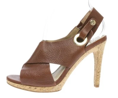 Womens VIA SPIGA Brown Leather Slides Slingback Slim Heels Sandals Size 5 35 - Image 1 of 4