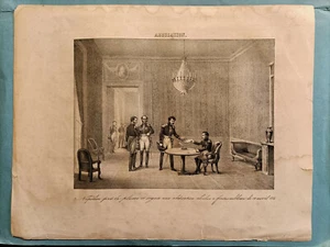 C2250-STAMPA D' EPOCA ( 1800) Napoleone, Abdicazione Fontainbleau, 11/4/1814 - Bild 1 von 1