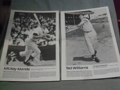 Mickey Mantle & Ted Williams, 11" x 17" Paper Posters (2),  Folded & Clean - Image 1 of 3