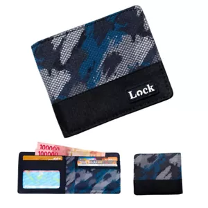 Mens Boys Girls Camouflage New Canvas Bifold Wallet - Picture 1 of 2