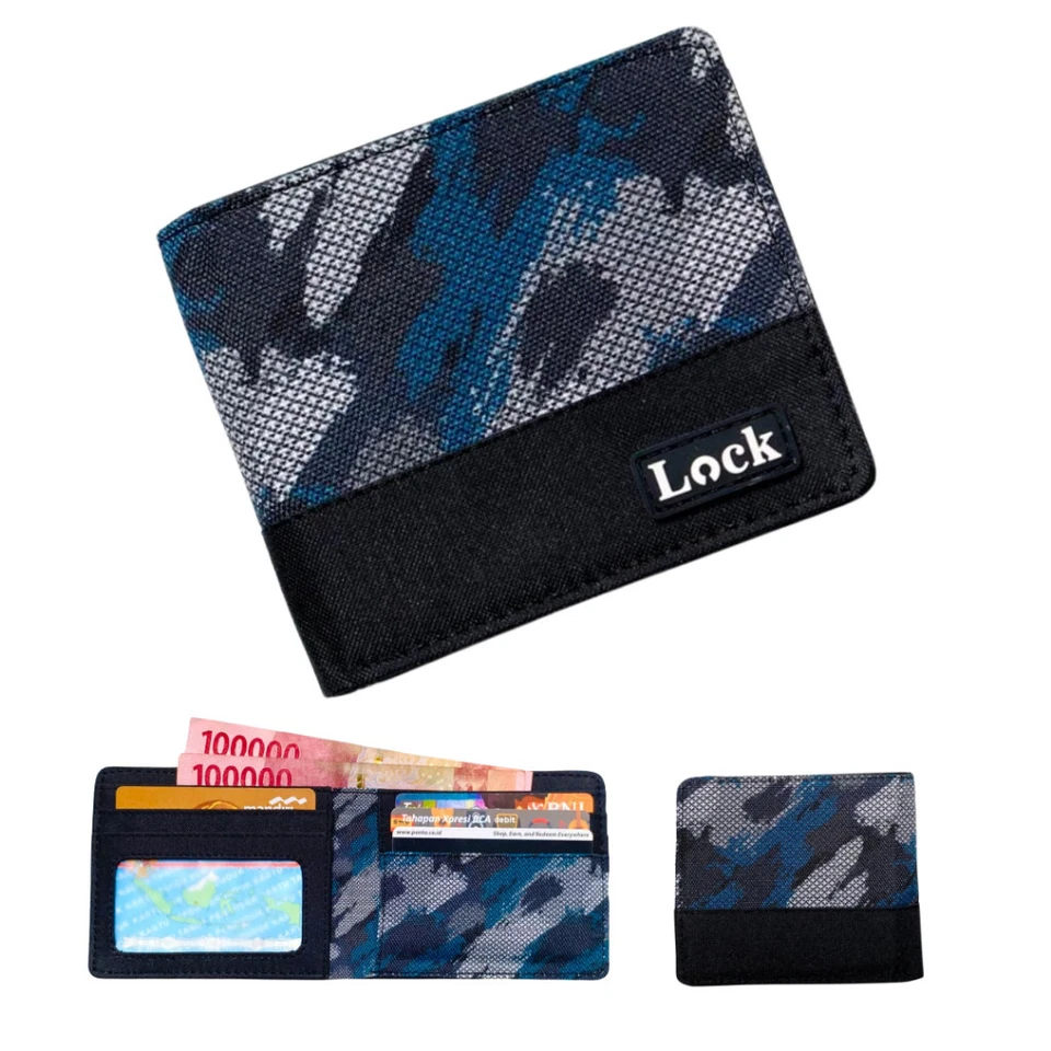 Mens Boys Girls Camouflage New Canvas Bifold Wallet - Image 1 of 2