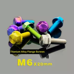 Titanium Bolts M6 x 20mm Anodized Color Hex Flange Head DIN6921 - Picture 1 of 5
