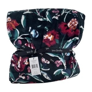 Vera Bradley Perennials Noir Plush Throw Blanket - Picture 1 of 8